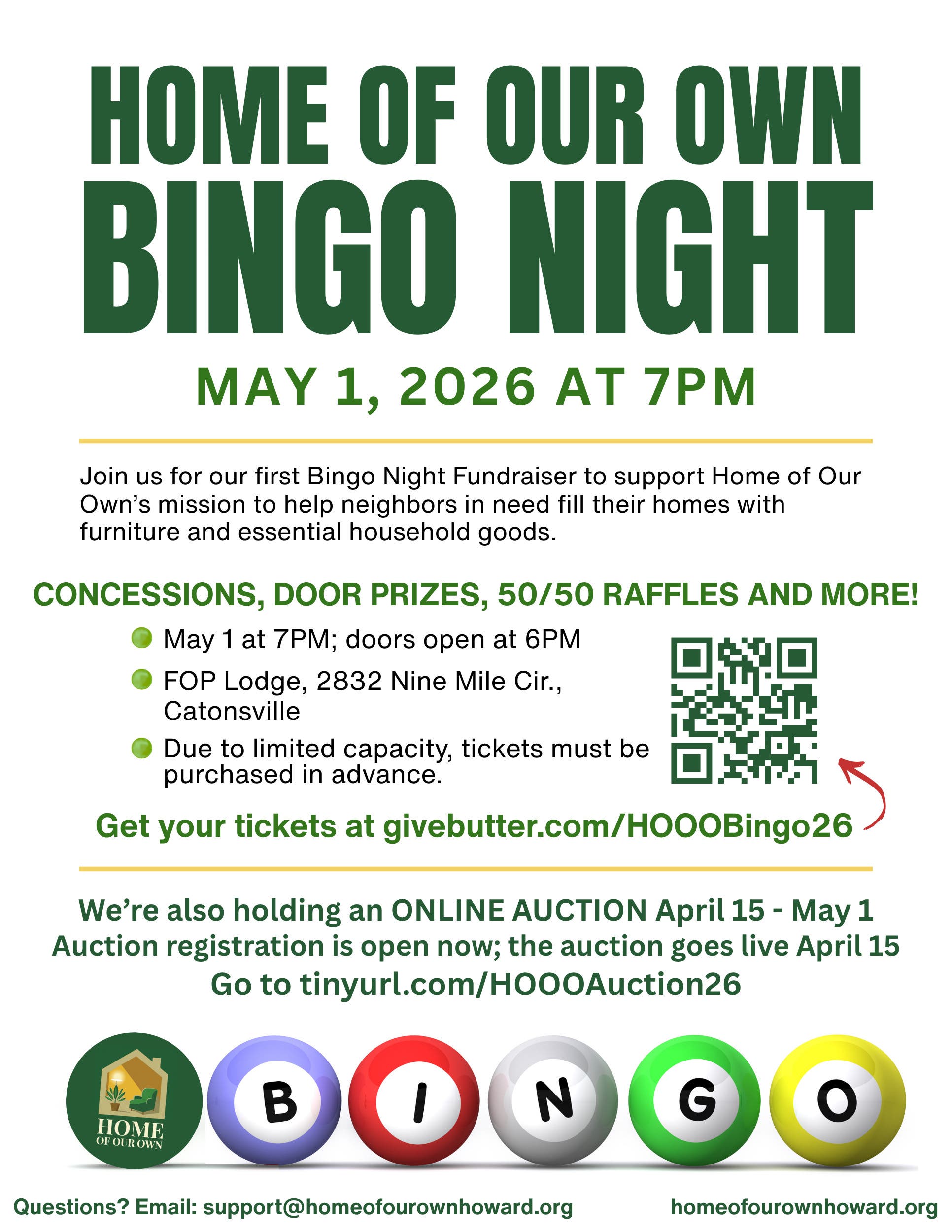 Home Of Our Own Bingo Night