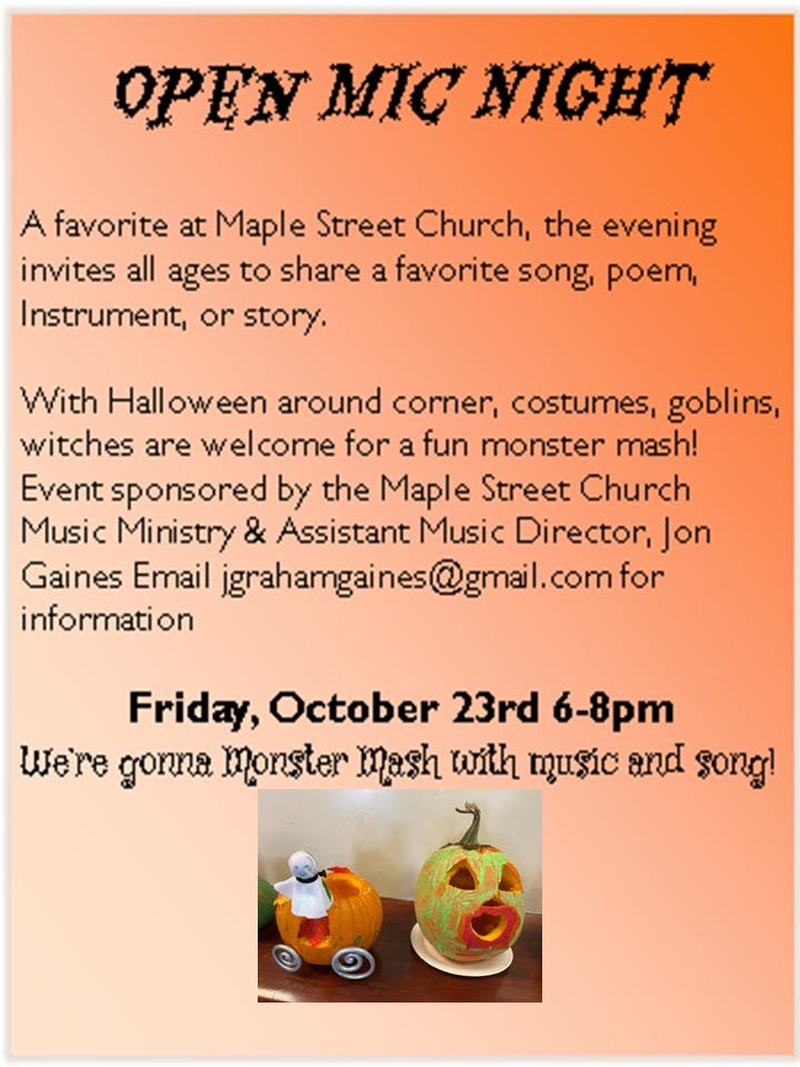 Monster Mash Open Mic Night