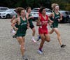 Stratford's Amos Colocho shown here in the lead surrounded by four New Milford Green Wave as the race nears the end of one mile on Tuesday October 5th, 2021