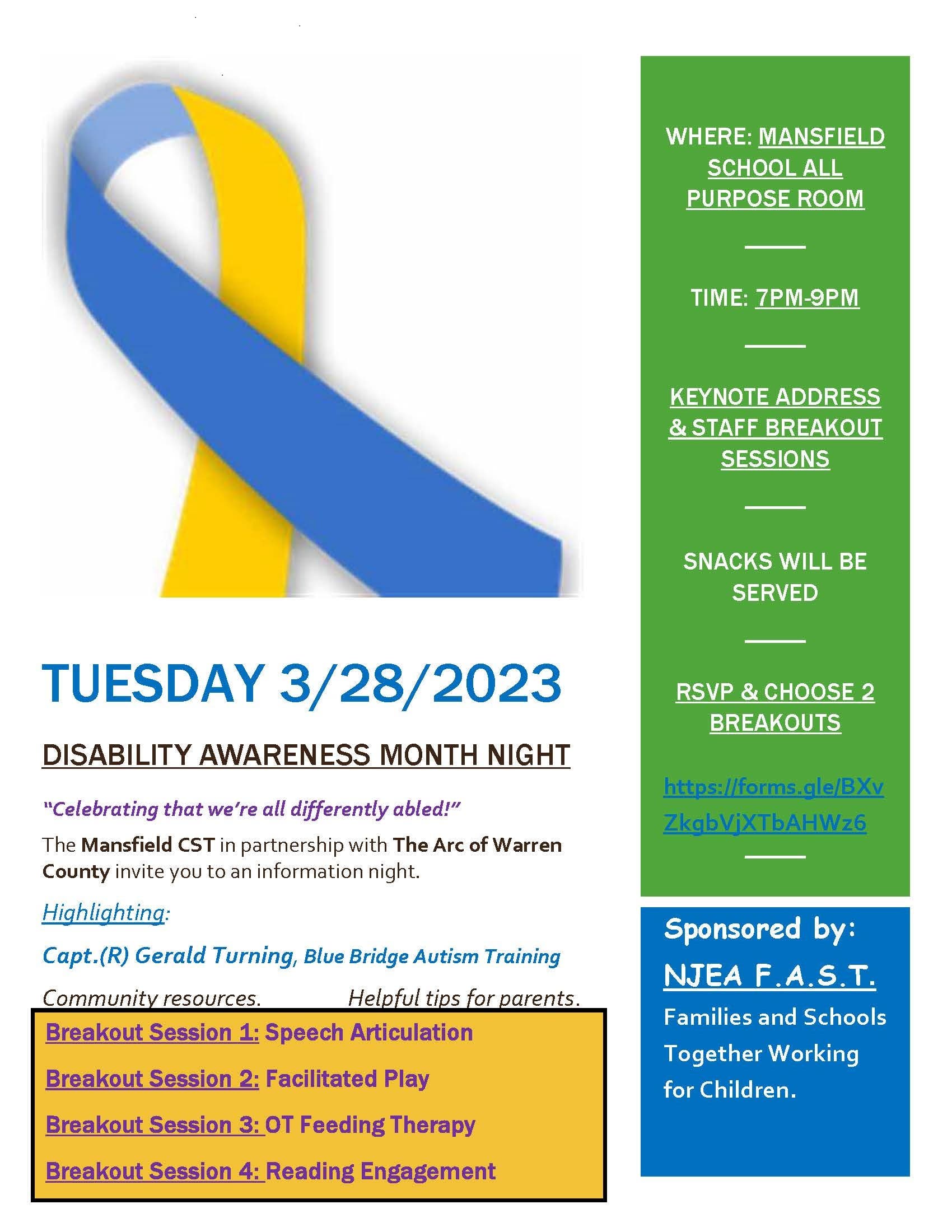 Mar 28 Mansfield Township Elementary School Child Study Team To Host