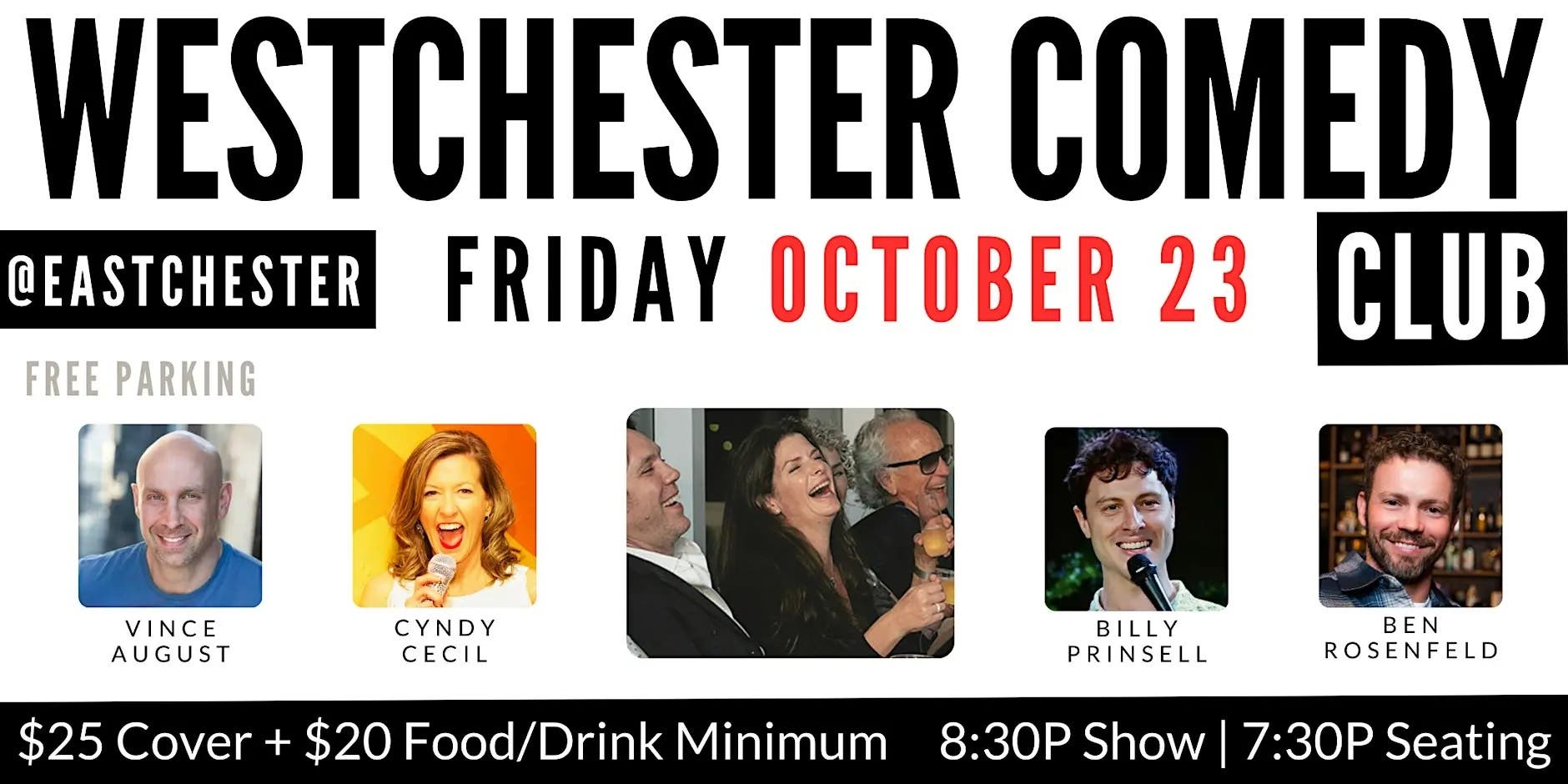 Westchester Comedy Club @ Eastchester: Vince August, Billy Prinsell & more