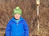 Bear Tyler Malinoski and his installed bird house