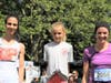 The top female finishers (L to R): Kiera Russo, 2nd place; Ava Johnson, 1st place; and Kate Desiere, 3rd place. 