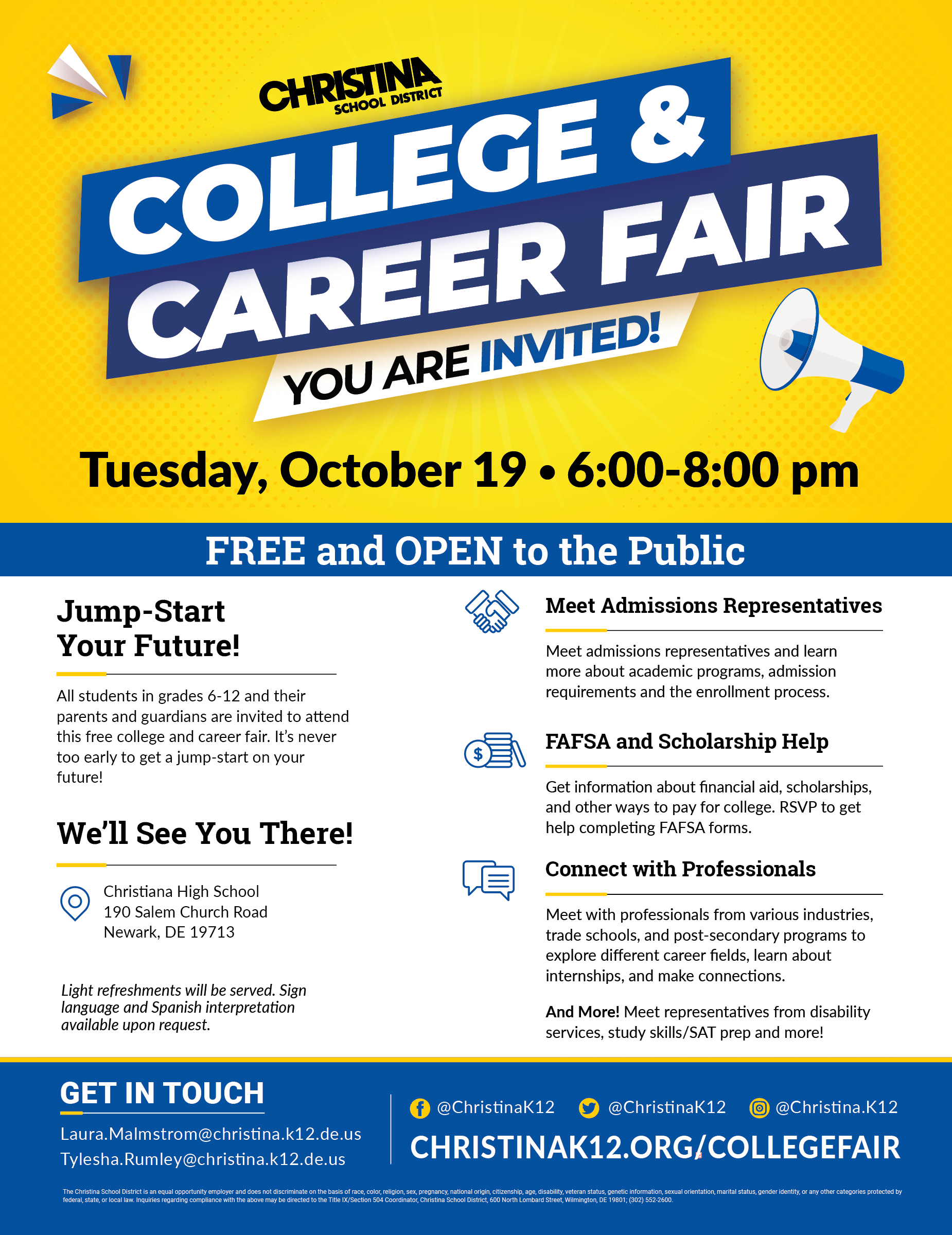 Christina School District College & Career Fair - English