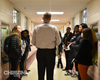 Delaware State University students talk to Smith Elementary School Principal John Lynch.