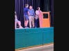 UTMS student Frank Steelman Accepts Good Citizen Award from Upper Township Democratic Club members Jocelyn Payne and Tom Hodukavich.