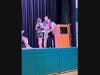 UTMS student Lily Pettit Accepts Good Citizen Award from Upper Township Democratic Club members Jocelyn Payne and Tom Hodukavich.