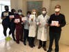 Healthcare workers at St. Vincent’s Hospital receive cards