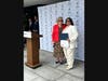 County Legislator Nancy Barr presents proclamation to Maria Samuels, Executive Director, Westchester Disabled on the Move 