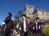 Students in procession outside Reid Castle.