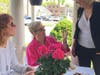 Mayor Shelley Brindle visits with local shoppers at Tea on the Porch, hosted by the Westfield Service League.
