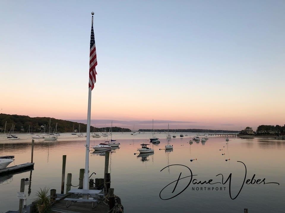 A view of Northport Harbor from Seymour's Boatyard.