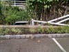 A woman drove through a fence and into a creek in Huntington.