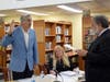 New Northport Board of Education trustee Larry Licopoli was sworn in.
