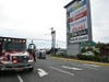 A car overturned in Hicksville following a collision Tuesday morning. Two were injured.