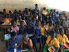 Students of Sogakope Primary School in Ghana with their new school supplies.