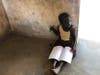 A Sogakope Primary School student with a new notebook.  