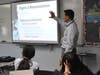 Principal Pat DeStefano and Assistant Principal Angelo Cocchiola visit social studies classes at East Northport Middle School.