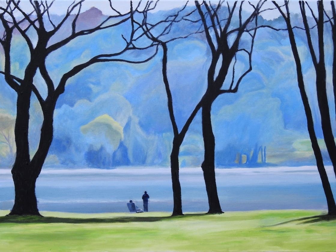 William Pardue's illustration of Cold Spring Harbor. His work will be available at a gallery in November.