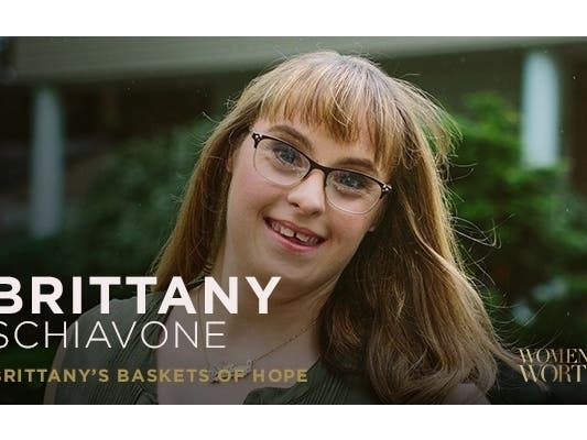 Brittany Schiavone, founder of Brittany's Baskets of Hope, was named a L'Oreal Paris Women of Worth nominee.
