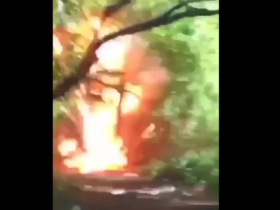 One of the explosions that were set off in what Nassau Police believes to be the Farmingdale area.