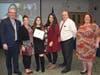 L-R: Superintendent Robert Banzer, ENL teacher Jessica Mollica, Northport HS student Jazmin Hernandez, ENL teacher Stephany Contreras, Board of Education President David Badanes and District Chairperson for World Languages and ENL Jennifer Nesfield.