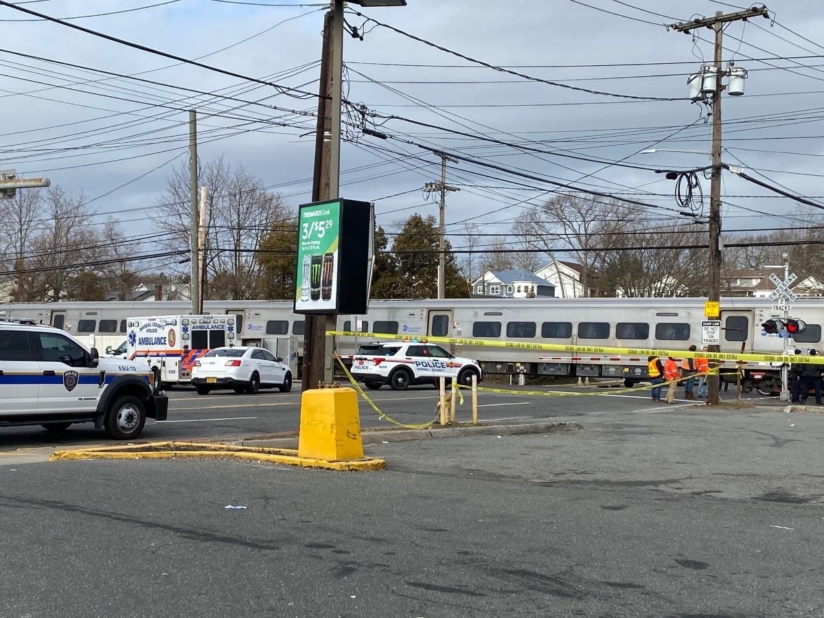 Someone was hit by a train in Farmingdale Friday morning, officials said.