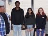 Smithtown HS East art teacher Timothy Needles posed with the Scholastic Art and Writing Award winners from Smithtown High School East, from left, Trisan Davis, Nethmi Withanage, Ashleigh Golden and Kiersten Hebron. (Not pictured: Krishna Palempalli).