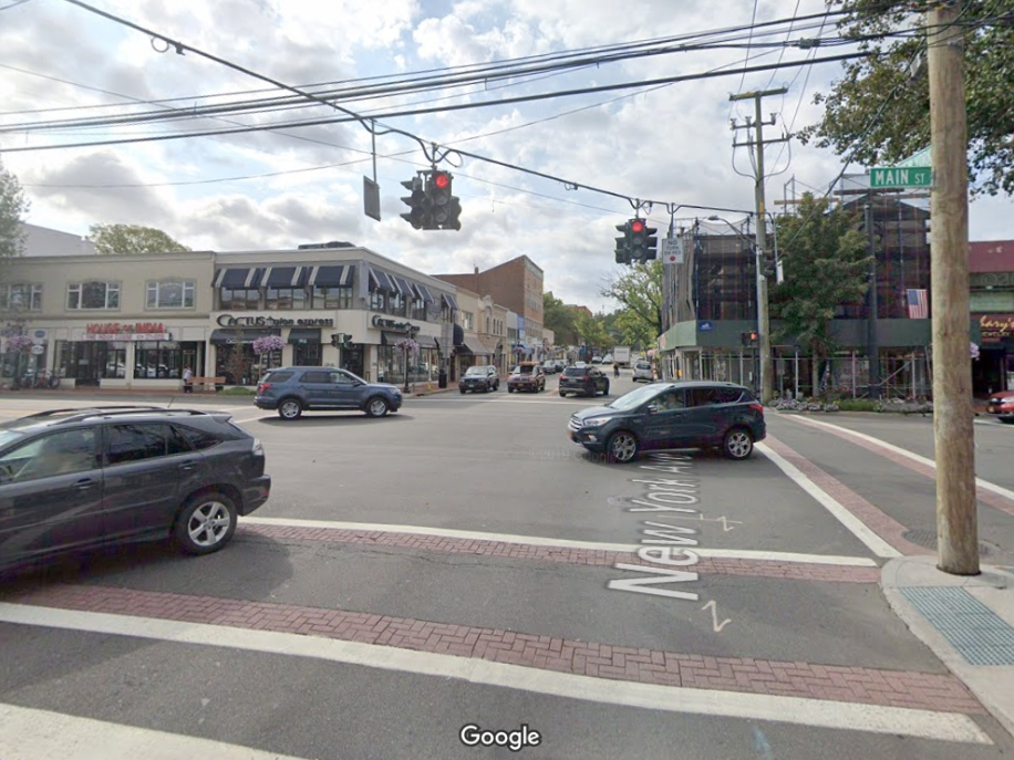 New York Avenue and Main Street in Huntington, where a stretch of road will be closed on Sunday for the 86th Annual Huntington St. Patrick's Day Parade.