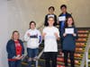 Port Jefferson Middle School math teacher Jamie Veraldi with seventh graders Aoife Hogan, Josef Joyner, Ana Kelly, (back, from left) Evan Menaghan and Thales Cheng.