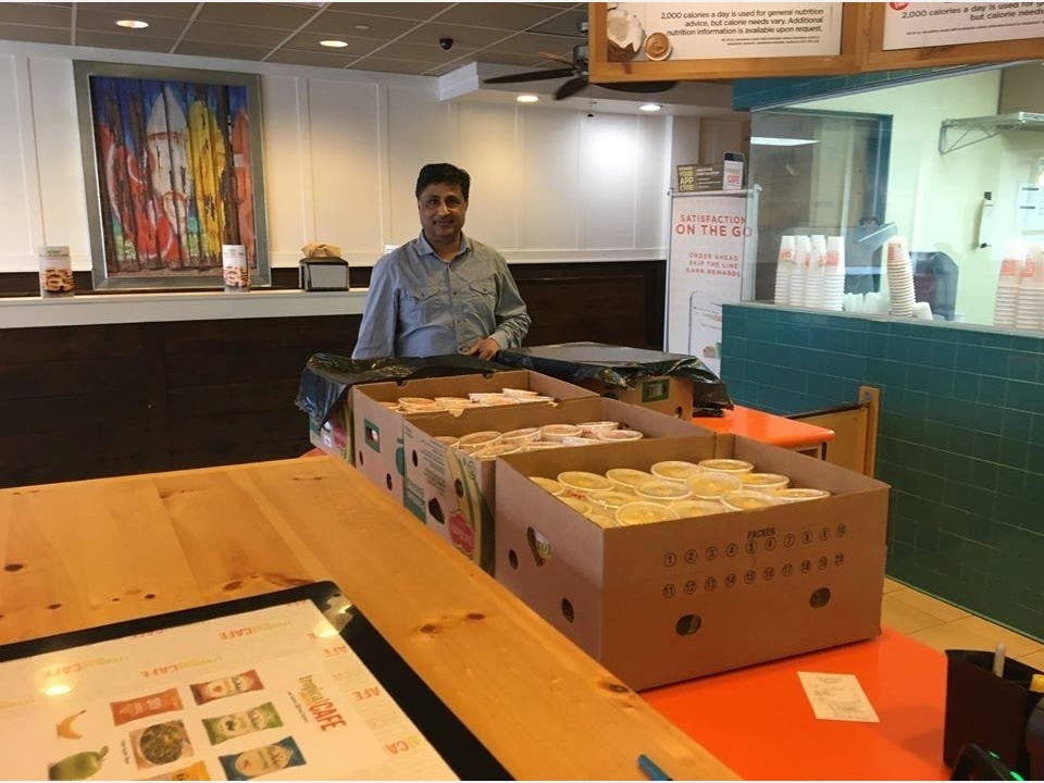 Dhiren Shah, owner of Tropical Smoothie Cafe in Huntington, oversaw the delivery of hundreds of smoothies to health care workers at Huntington Hospital who are on the front lines in the fight against the new coronavirus.
