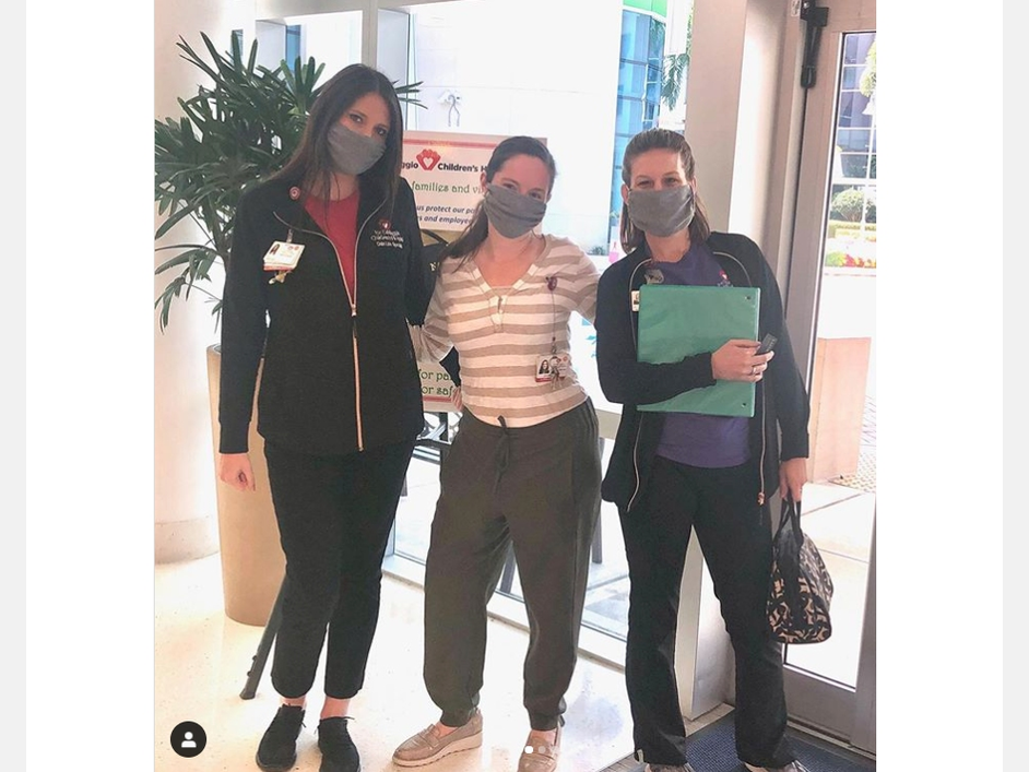 These masks, handmade by Luxe Style Bar, are delivered to nurses at Joe DiMaggio Children's Hospital in Hollywood, Florida, by the organization Masks For Heroes.