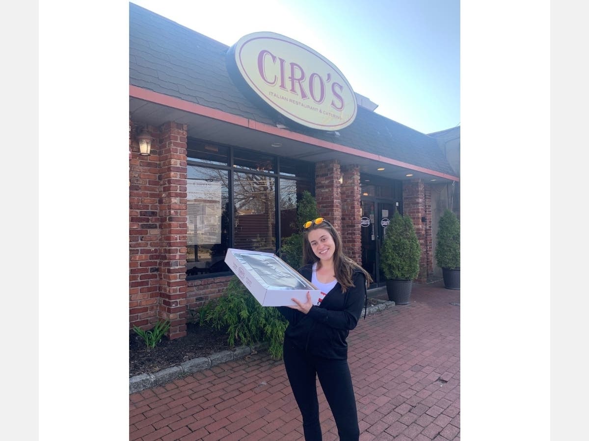 Juliana Fetherman, 23, of Kings Park, raised over $5,000 for food deliveries to Suffolk County hospitals battling the new coronavirus. Her efforts were helped by Ciro's, an Italian restaurant in Kings Park.