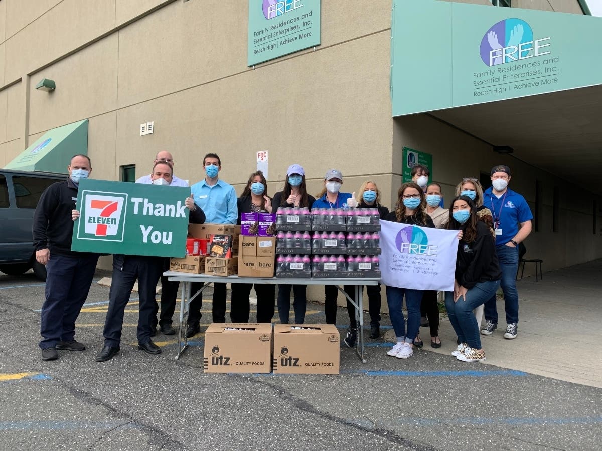 7-Eleven showed its gratitude to Family Residences and Essential Enterprises' front-line direct support professionals in Old Bethpage.