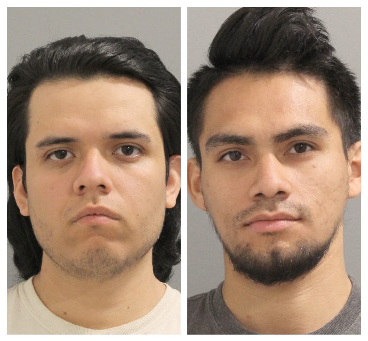 Douglas Mejia-Gomez, 23, of Hicksville (left) and Jonathan Diaz-Alfaro, 24, of Amityville, were arrested in connection to the April burglary of Woody’s Goody’s, a stationery store in Farmingdale, Nassau police said.
