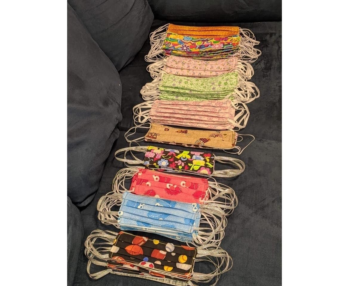 Mary Beth Steenson-Kraese founded Mask Mavens of Huntington, an operation totaling 40 women, which sews free masks for front-liners and anyone else who needs one.