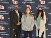 From left: Smithtown High School West Principal John Coady, Coca-Cola Scholar semifinalist senior Shannon Alptekin and guidance counselor Isabella Favre.