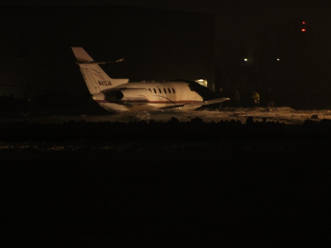 The pilot and co-pilot were hospitalized.