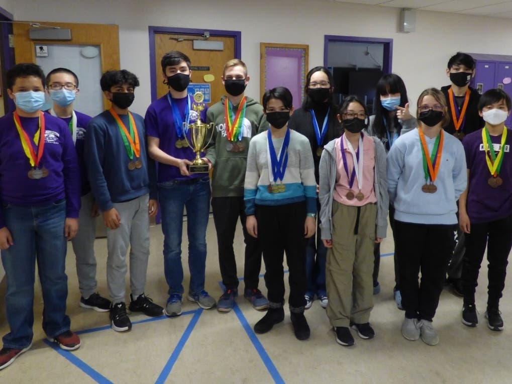 The Port Jefferson Middle School Science Olympiad team took first place at the Suffolk County Regional Division B Science Olympiad Competition.