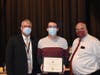 Northport health student of the month Hunter Guarnaschelli with Superintendent
Robert Banzer and Board of Education President David Badanes.