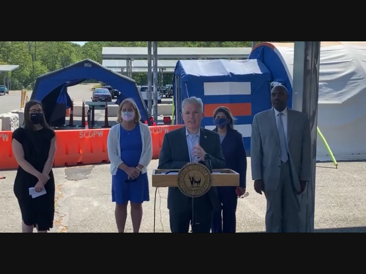 Suffolk County and Lyft are partnering to offer free rides to county vaccination sites for certain people, Suffolk County Executive Steve Bellone announced in Hauppauge on Wednesday.