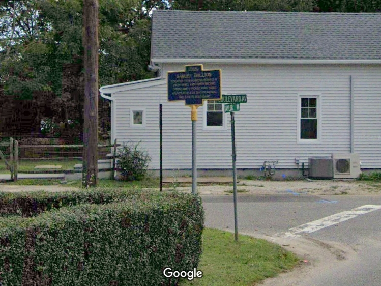 A sign in Greenlawn honoring former slave turned "Greenlawn Pickle King" Samuel Ballton.