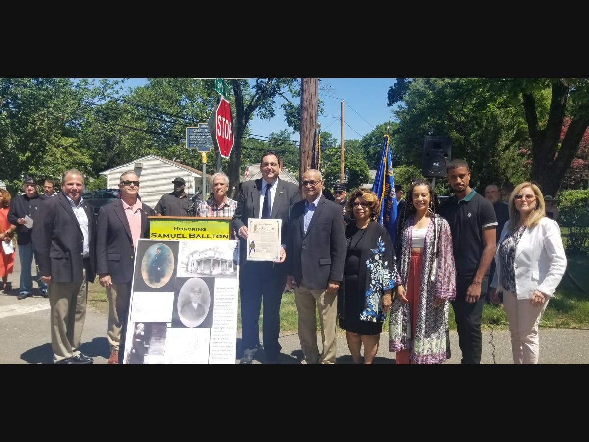 L-R: Town Clerk Andrew P. Raia, Deputy Supervisor Councilman Ed Smyth, Highway Superintendent Kevin S. Orelli, Supervisor Chad A. Lupinacci, Carl Ballton, Lula Ballton, Leighann Ballton, Brian Ballton, Councilwoman Joan Cergol.