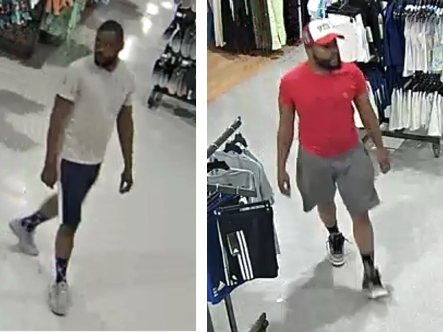 Two men stole $2,820 worth of men’s clothing from Dick's Sporting Goods in Melville on June 16, Suffolk police said.