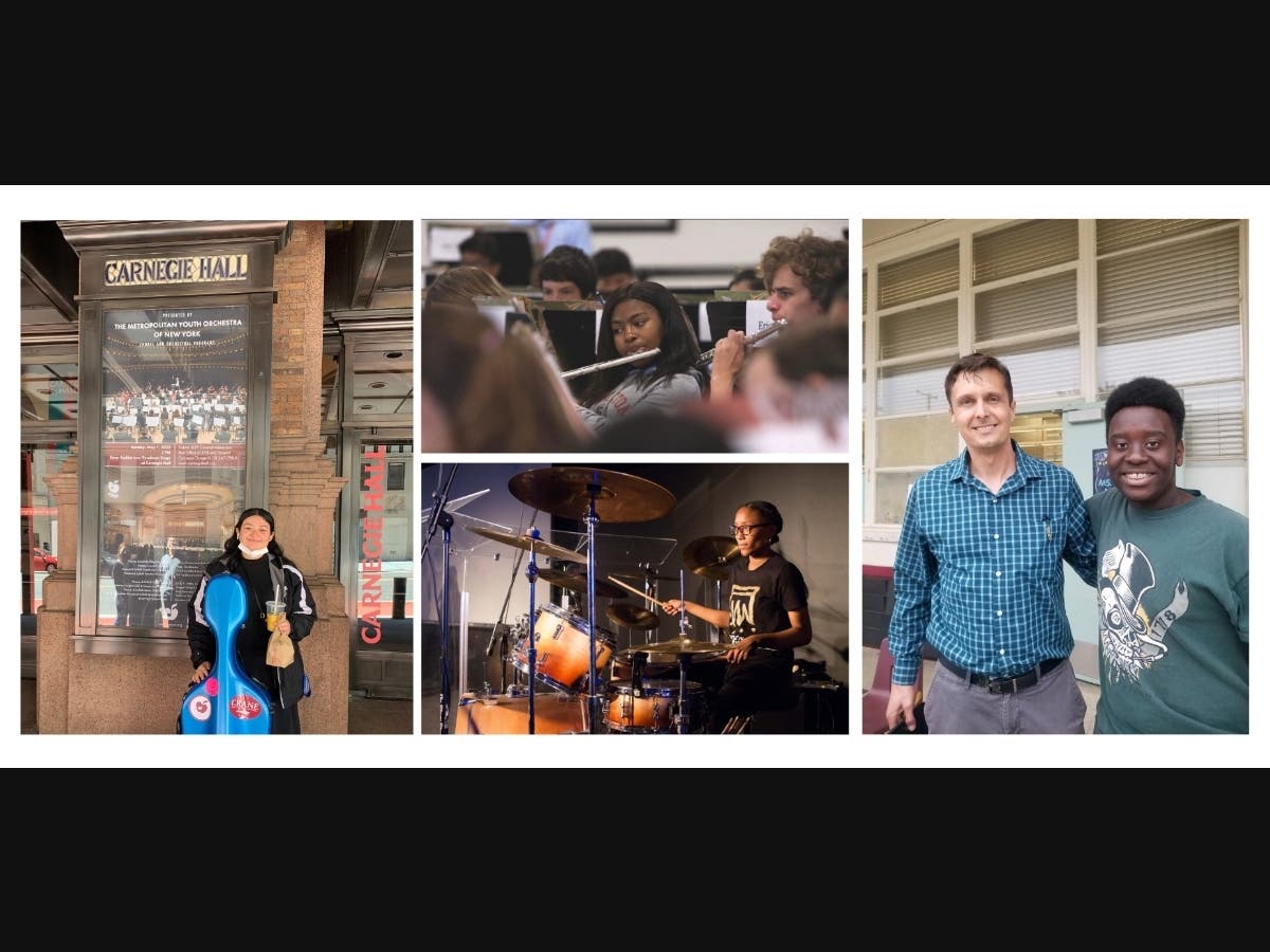 Jennifer Calderon (left), Maria-Simone Williams (top), Carla Salas (bottom), Allen Bryant (right). They are four winners of the D’Addario Foundation College Scholarship.