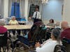 Sheriff Errol Toulon visited Luxor Mills Pond in St. James on Tuesday to discuss crime prevention tactics with seniors.