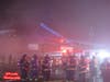 Firefighters battled two blazes in East Farmingdale on Monday.