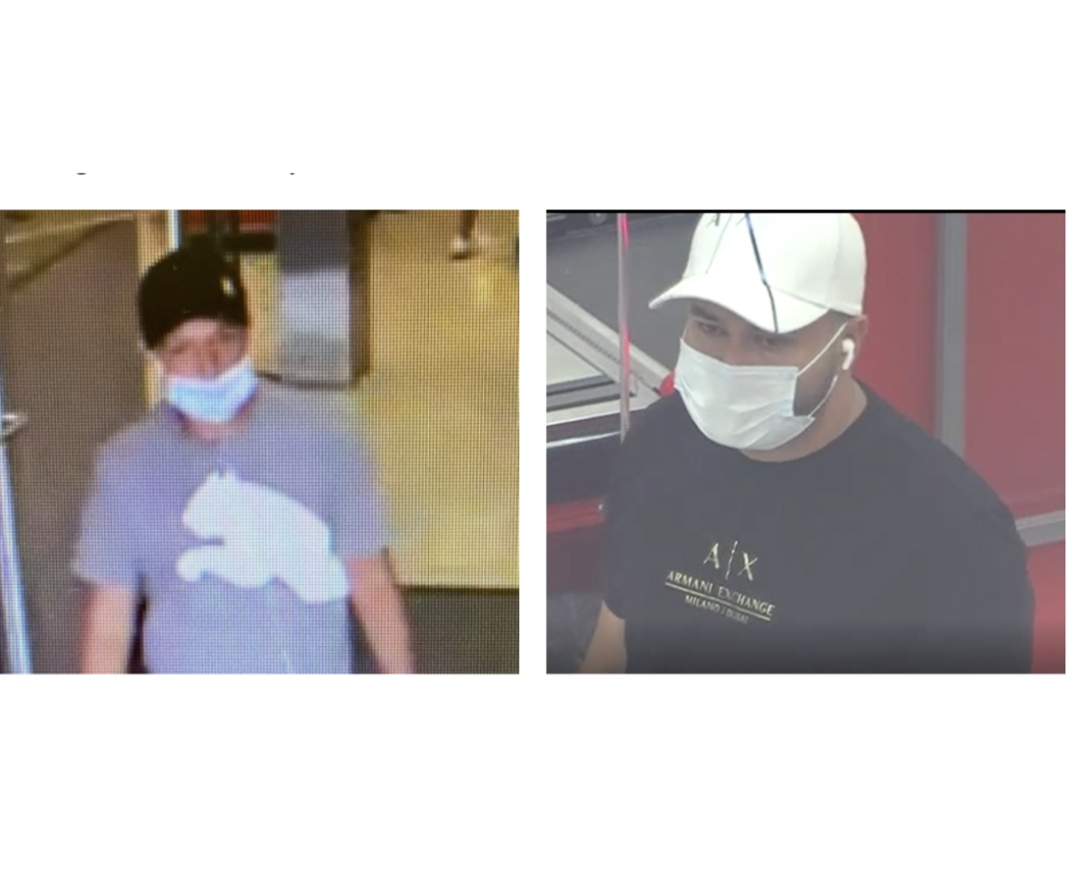 Two men stole credit cards in Melville and used them in Farmingdale on Aug. 30, 2022.