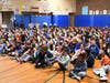 Sparky the Dragon from the NY Islanders visited Tackan Elementary School and spoke
about the importance of making smart decisions, eating healthy, staying active as well as
treating others with respect.