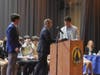 Principal Rob Dennis presents Andrew Miller and Richard Corbett with the United States Military Academy at West Point Appointments.